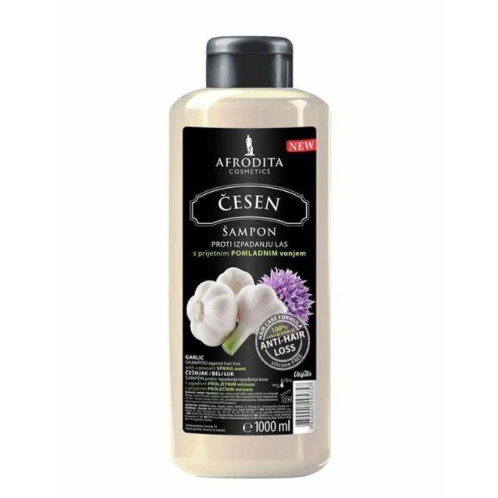 Afrodita Šampon Protiv Opadanja Kose – Beli Luk, 1000ml – Jača Kosu i Potiče Rast