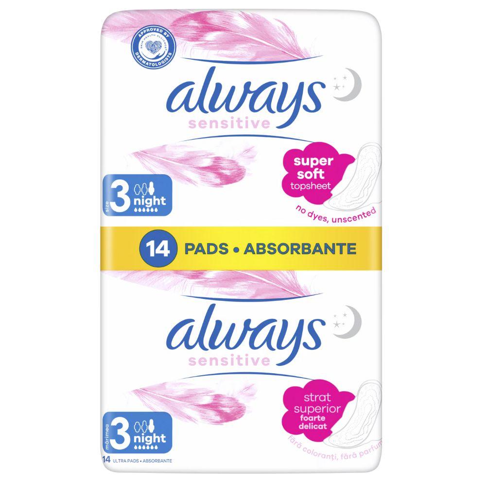 Always Sensitive Ultra Night – higijenski ulošci (14 komada)