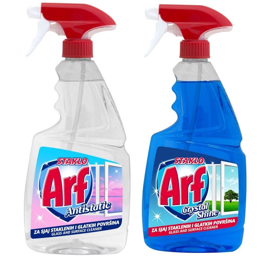 ARF sredstvo za čišćenje stakla Crystal Shine set 2x650 ml + mikrofiber krpica gratis