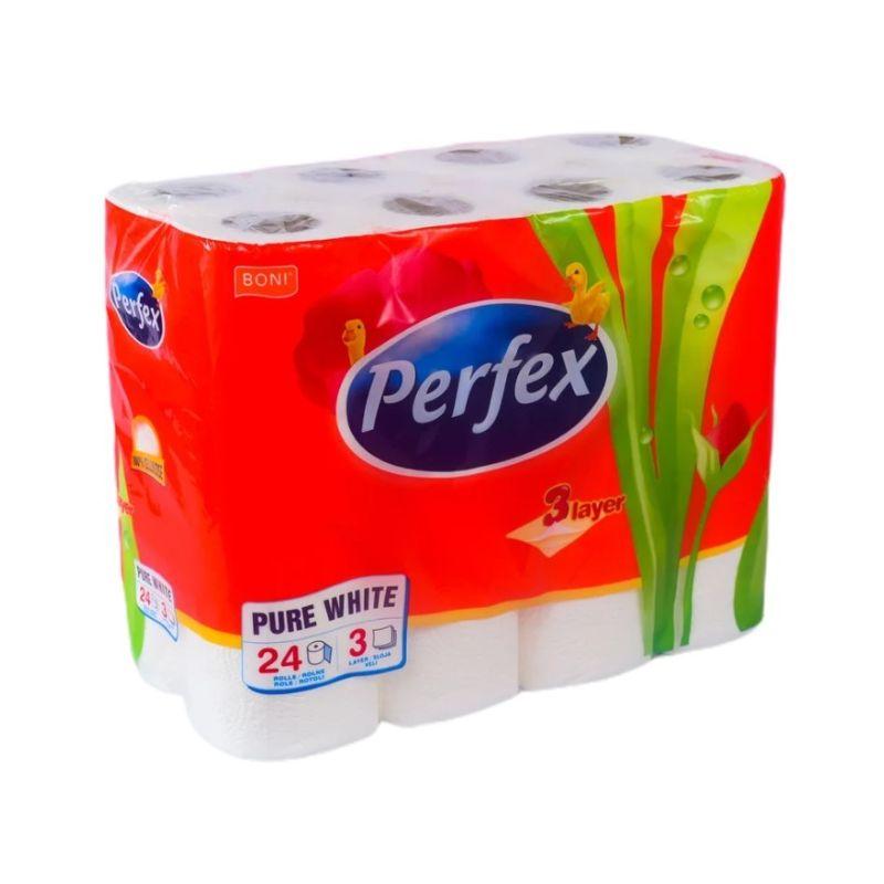 Boni Perfex Pure White Toaletni Papir – Troslojan, 24 Rolne