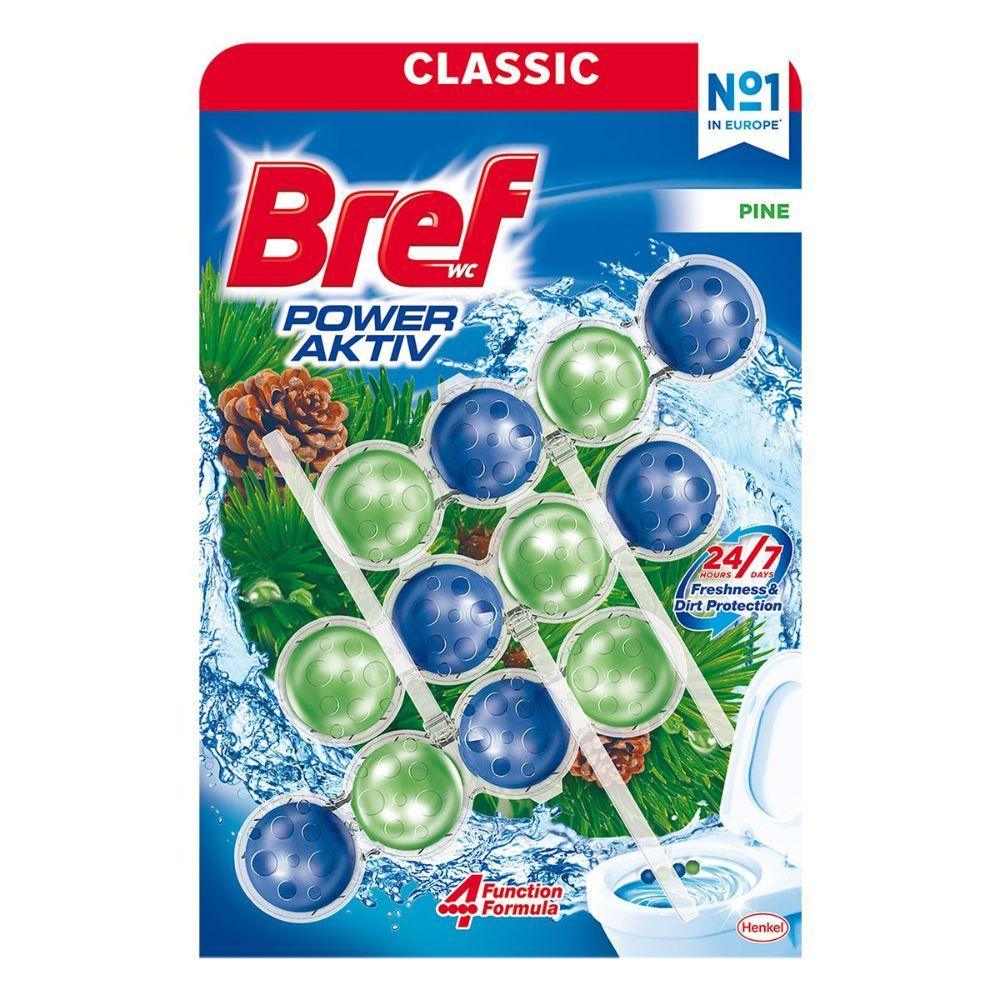 Bref Power Aktiv Pine 4 funkcije WC osveživač – 3×50g