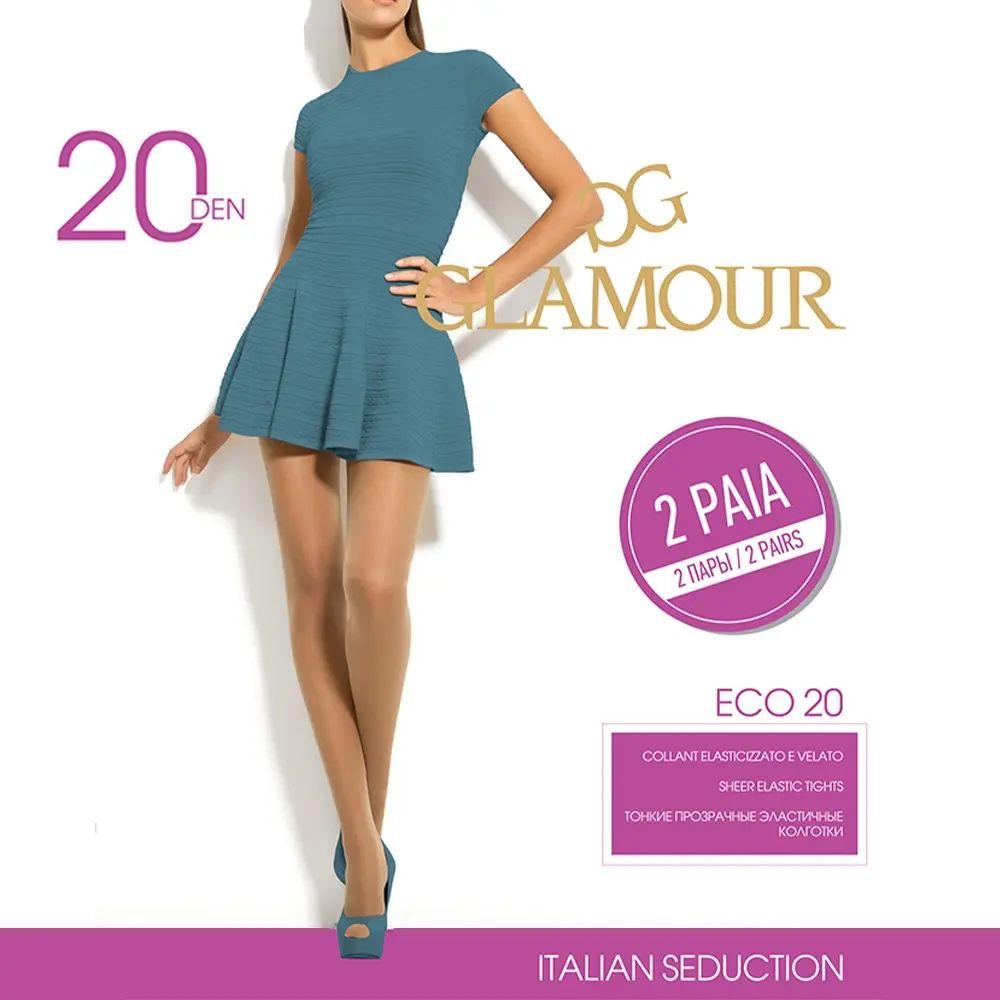 Čarape Glamour ECO 20 den – veličina 4-L, boja Grafite, 2 para