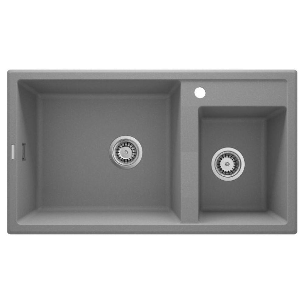 Deante ERIDAN sudopera ZQE S20B – Granitna sudopera 1.5 korita sa daljinskim podizačem, metalik siva