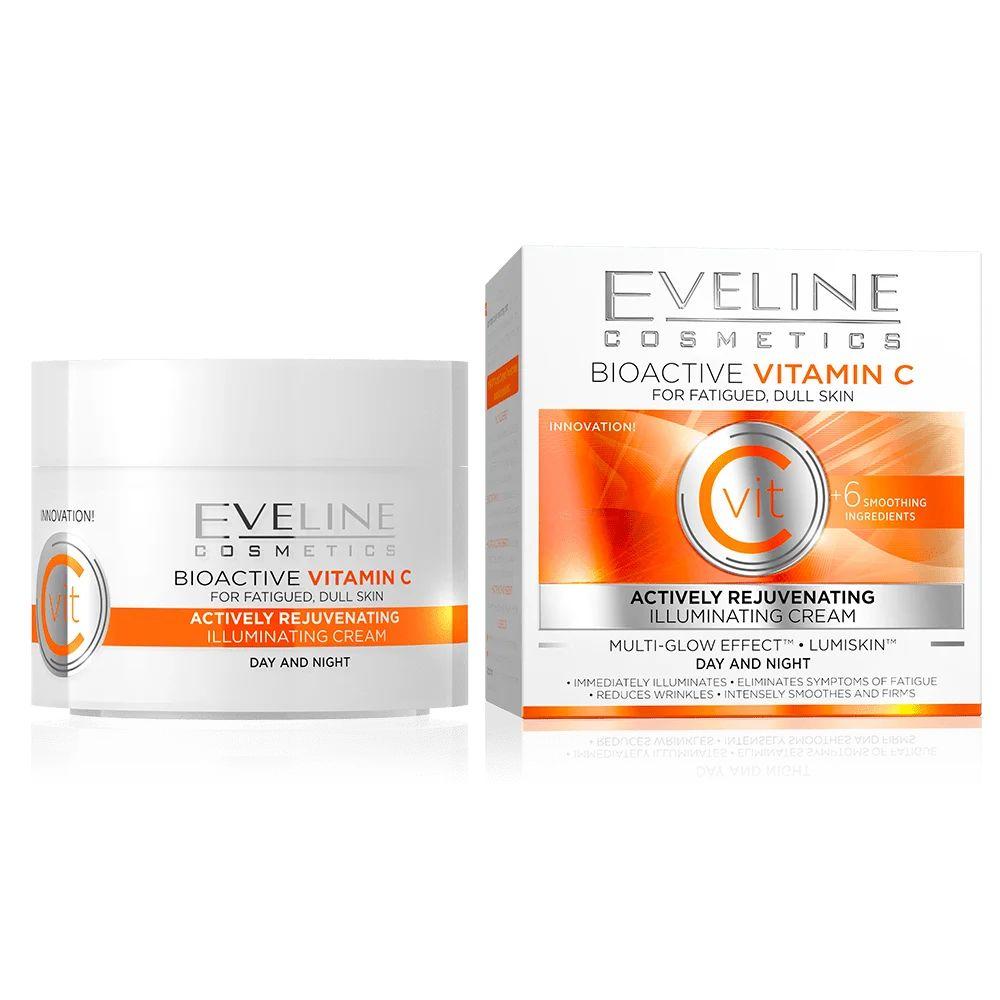 Eveline +6 Bioaktivni Vitamin C aktivna podmlađujuća krema za umornu kožu – za dan i noć, 50 ml