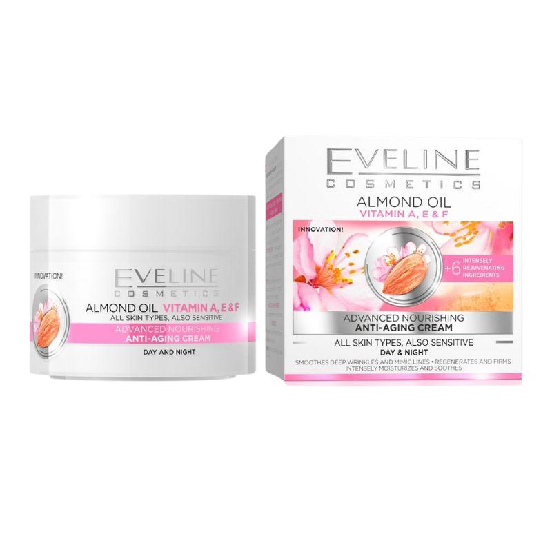 Eveline +6 hidratantna anti-age krema sa bademovim uljem – dnevna i noćna, 50 ml