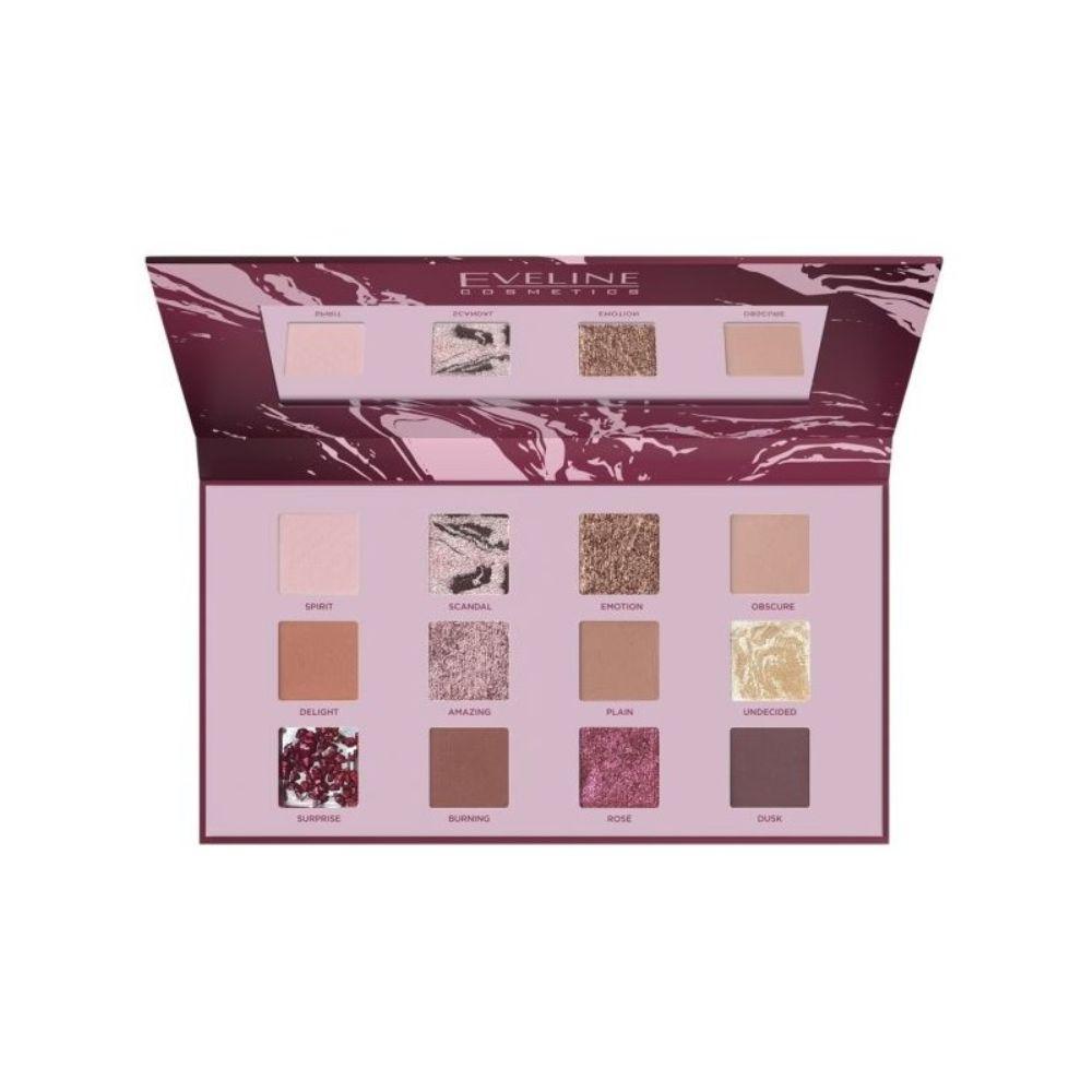 Eveline Shocking Nudes paleta senki za oči – 12 nijansi – 9.6g – veganska formula