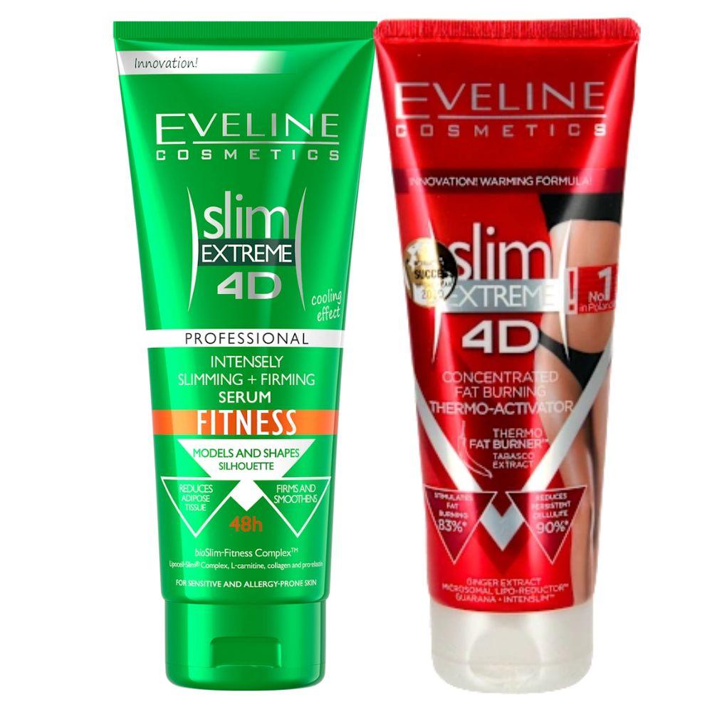 Eveline Slim Extreme Fitness 4D Anticelulit serum 250 ml + Termoaktivni serum za struk 250 ml