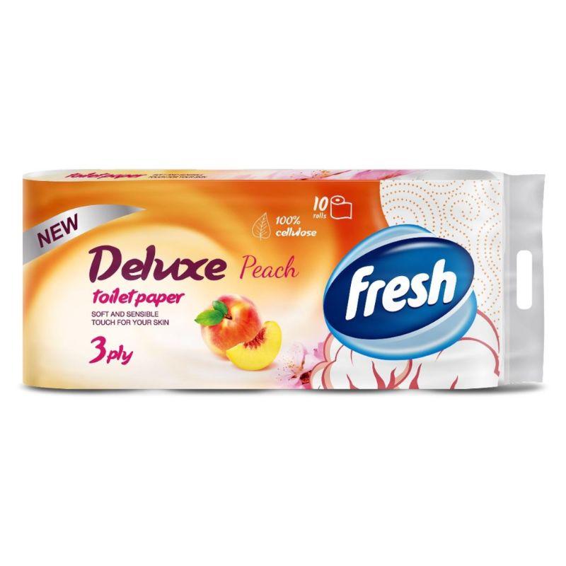 Fresh Deluxe Breskva Toaletni Papir – Troslojan, 10 Rolni