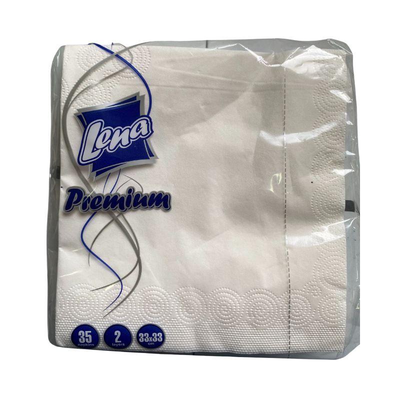 Lena Premium Salvete Bele – Dvoslojne, 35 Komada (33x33 cm)
