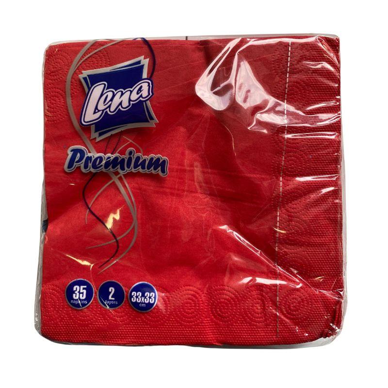Lena Premium Salvete Crvene – Dvoslojne, 35 Komada (33x33 cm)