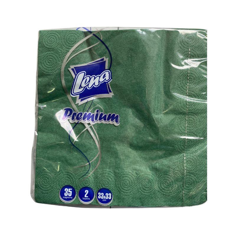Lena Premium Salvete Zelene – Dvoslojne, 35 Komada (33x33 cm)