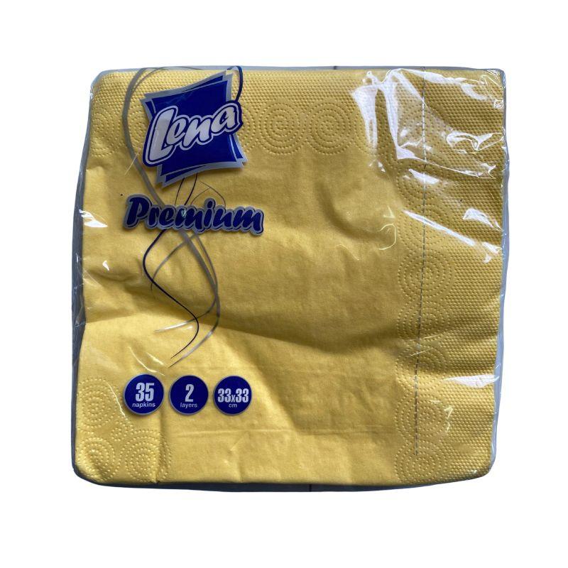 Lena Premium Salvete Žute – Dvoslojne, 35 Komada (33x33 cm)