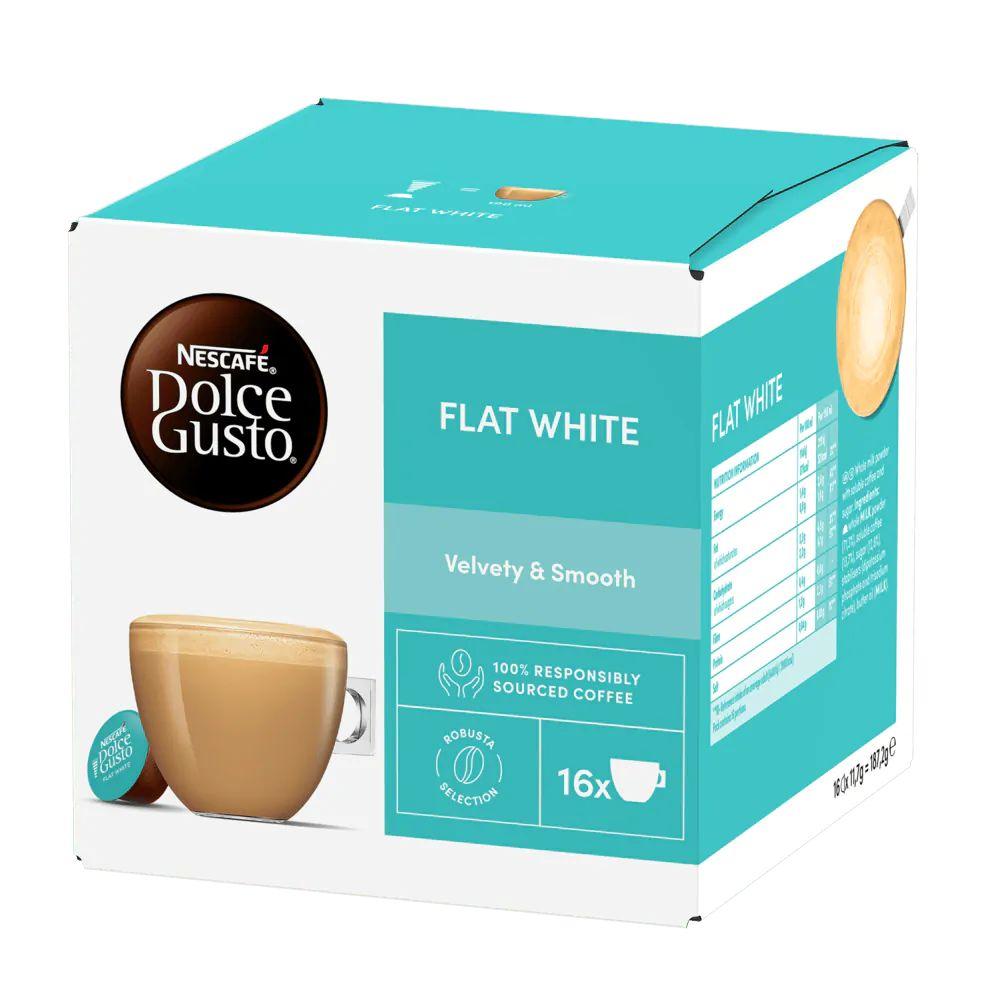 Nescafé Dolce Gusto Flat White – 16 kapsula, mlečno-baršunasta kafa sa notom karamela