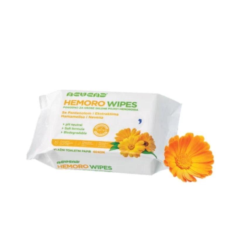Nevena Hemoro Wipes Vlažne Maramice – 60 Komada