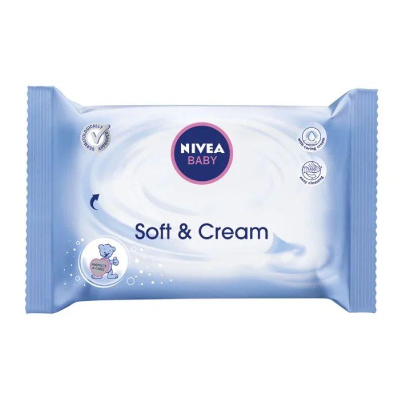 NIVEA Baby Soft & Cream vlažne maramice – 63 kom, za nežnu negu i čišćenje bebine kože