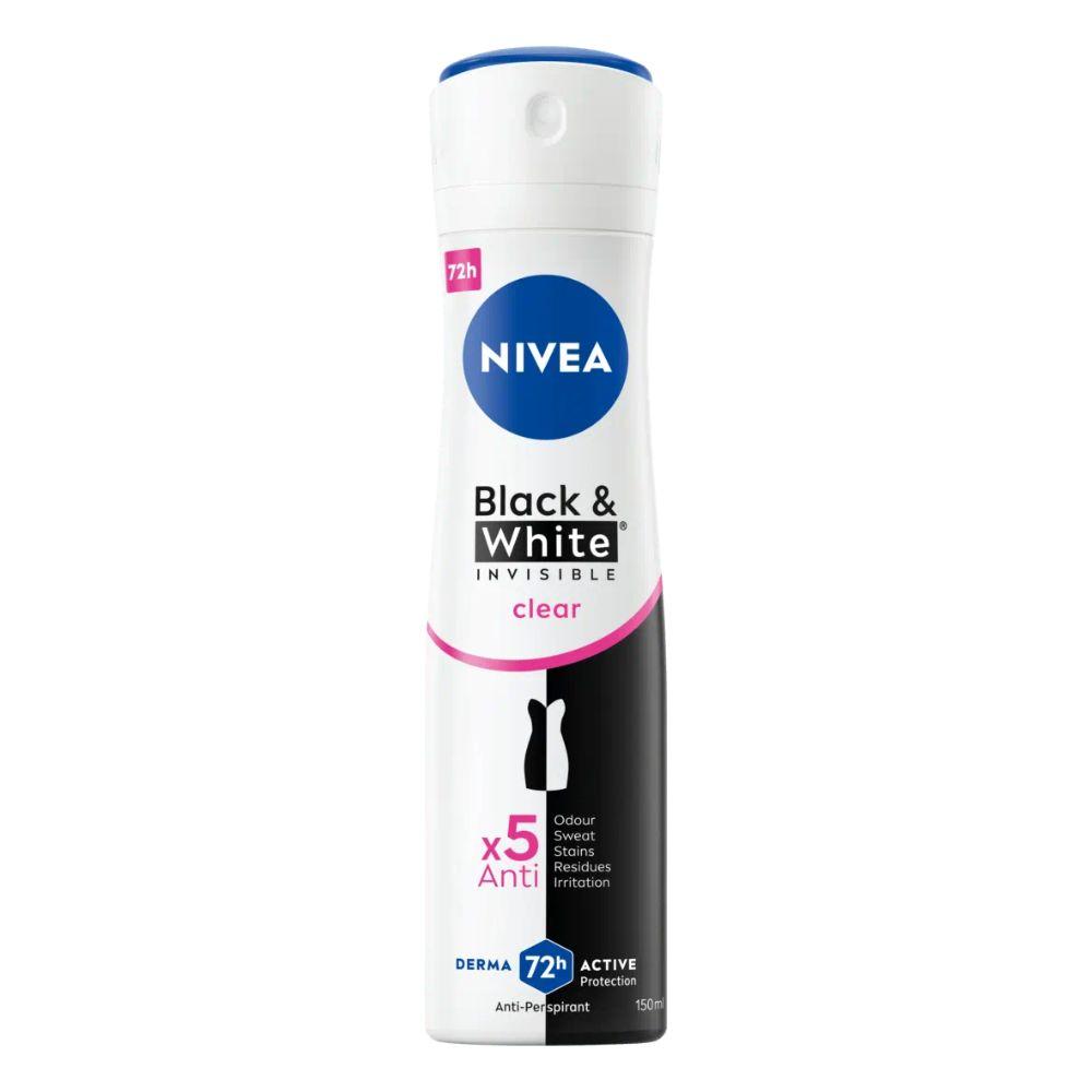 Nivea Black & White Invisible Clear dezodorans - 150ml