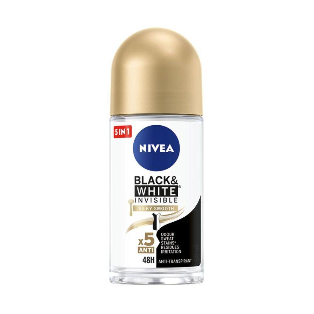 NIVEA Black & White Invisible Silky Smooth roll-on – 48h zaštita, 50ml