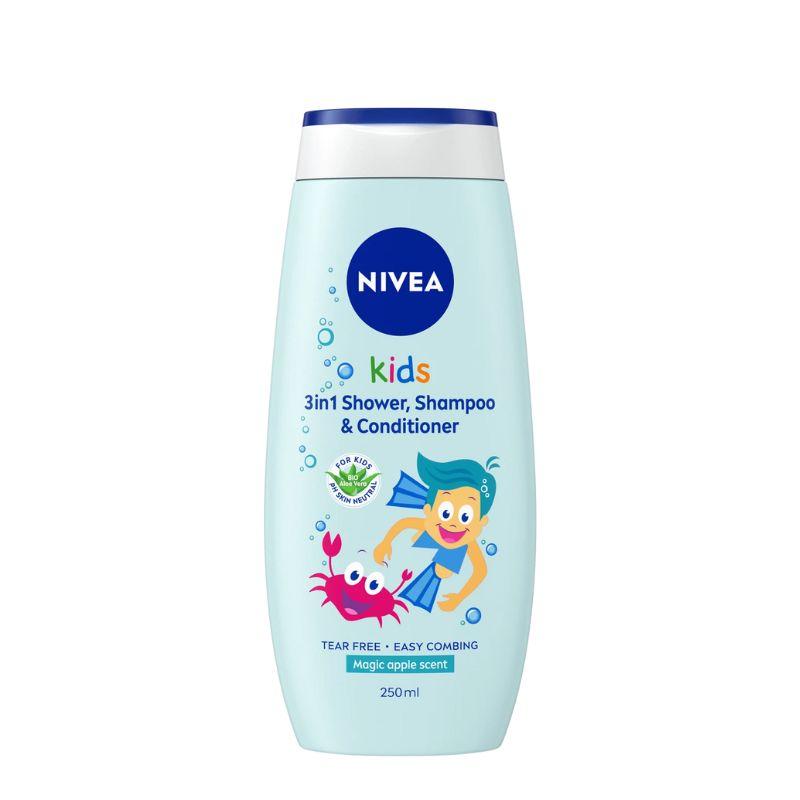 NIVEA Kids 3u1 gel za tuširanje, šampon i regenerator za dečake – 250ml
