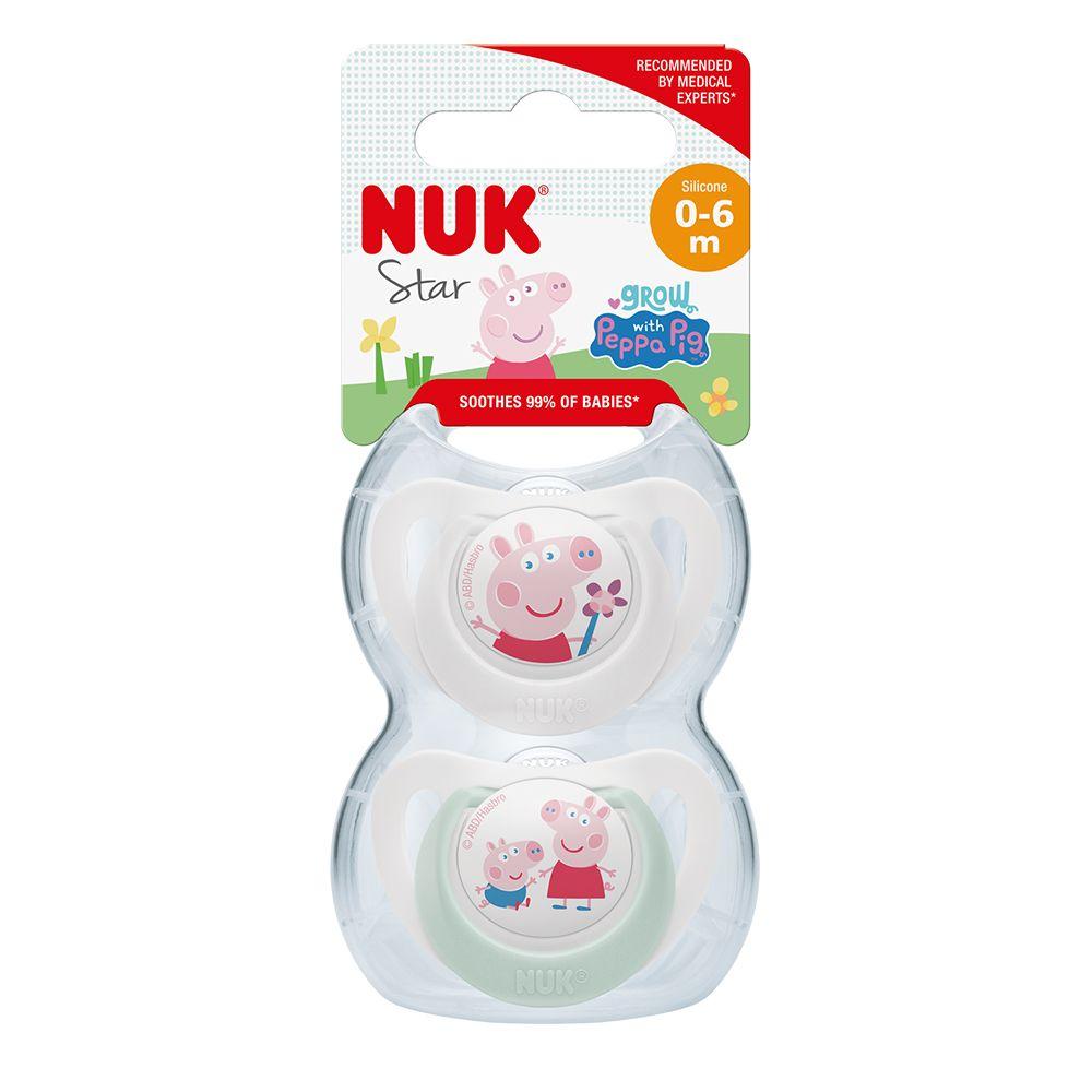 NUK Star silikon varalica Peppa Pig 0–6 meseci 2 komada u kutiji