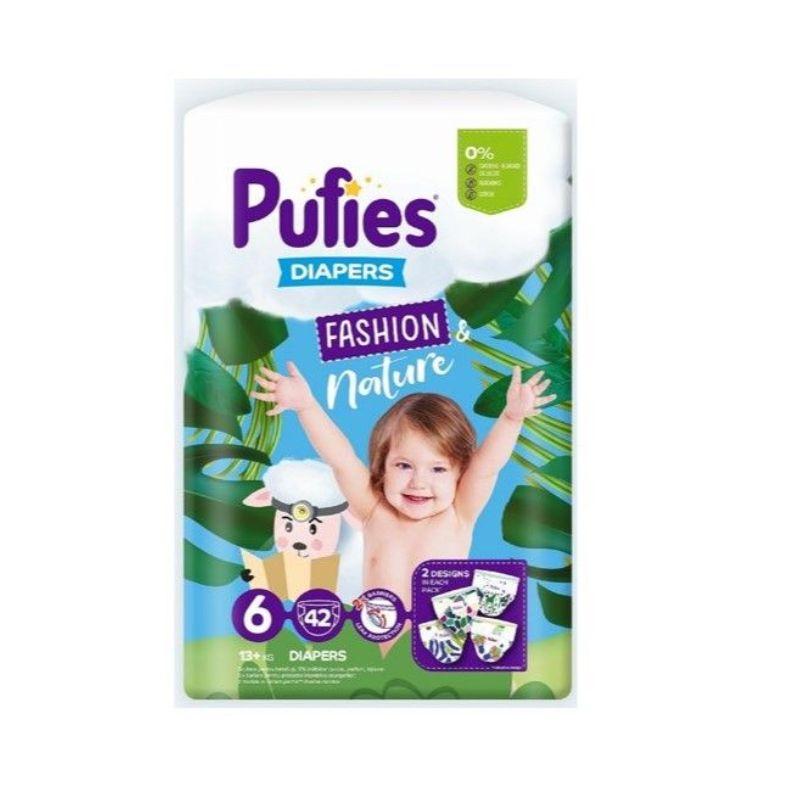 Pufies Fashion & Nature Maxi Pack Extra Large pelene za bebe – Veličina 6 (13+ kg), 42 komada