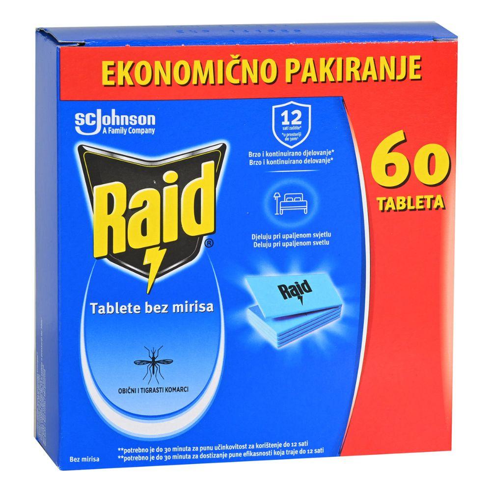 Raid Duopak tablete protiv komaraca – 60 kom, zaštita do 12h po tableti