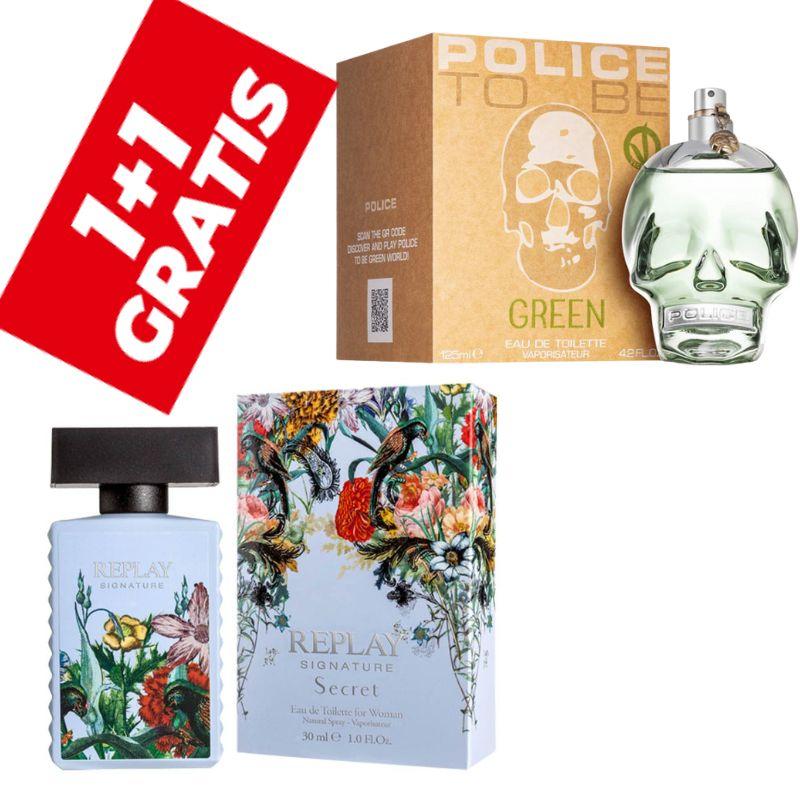 Replay Signature Secret for Women 30ml + Police To Be Green 40ml GRATIS