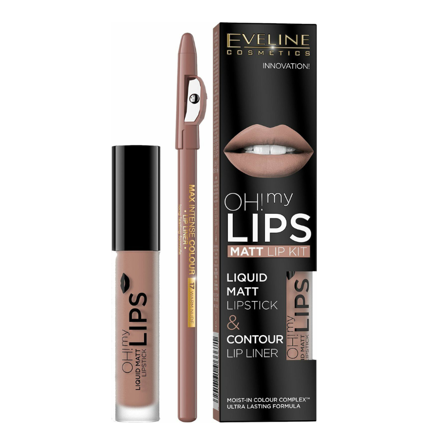 Ruž za usne mat tečni i olovka za usne Oh! my Velvet Lips 01 Neutral Nude, Eveline