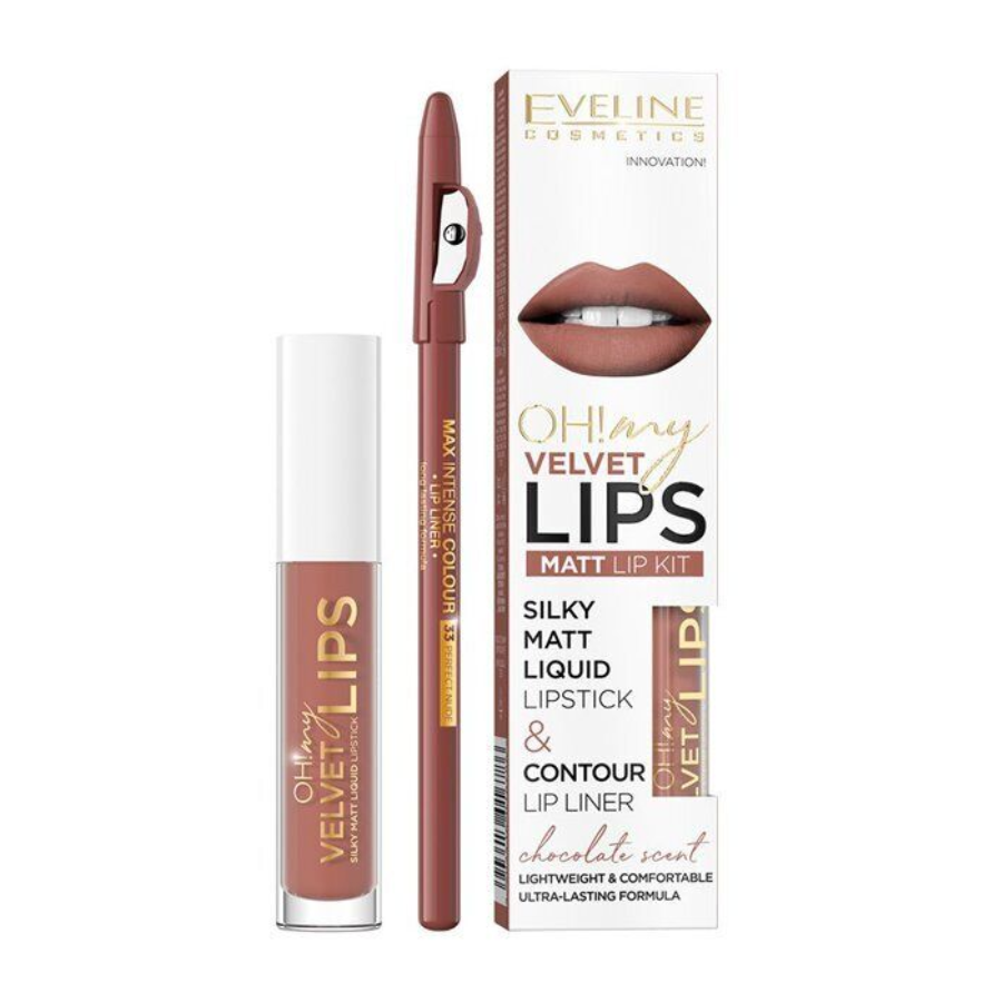 Ruž za usne mat tečni i olovka za usne Oh! my Lips 12 Praline Eclair, Eveline