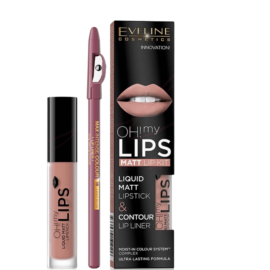Ruž za usne mat tečni i olovka za usne Oh! my Velvet Lips 08 Lovely Rose, Eveline