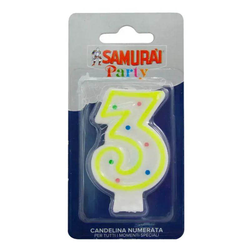 Samurai rođendanska svećica broj 3