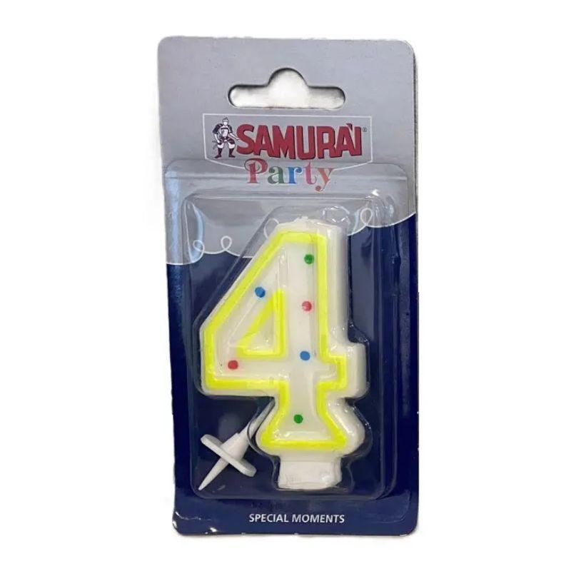 Samurai rođendanska svećica broj 4
