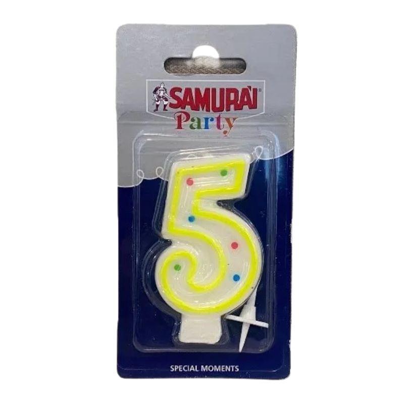 Samurai rođendanska svećica broj 5
