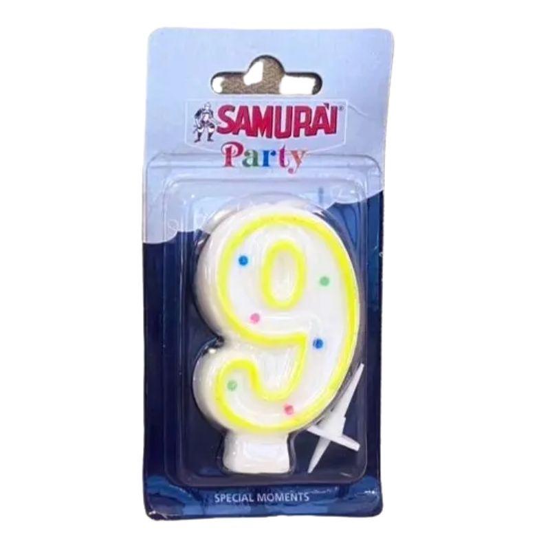Samurai rođendanska svećica broj 9