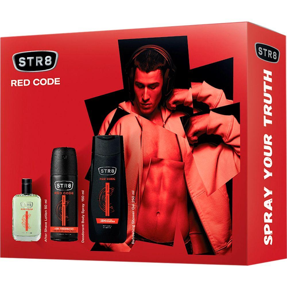 STR8 RED CODE poklon set za muškarce after shave 50ml deo sprej 150ml gel za tuširanje 250ml