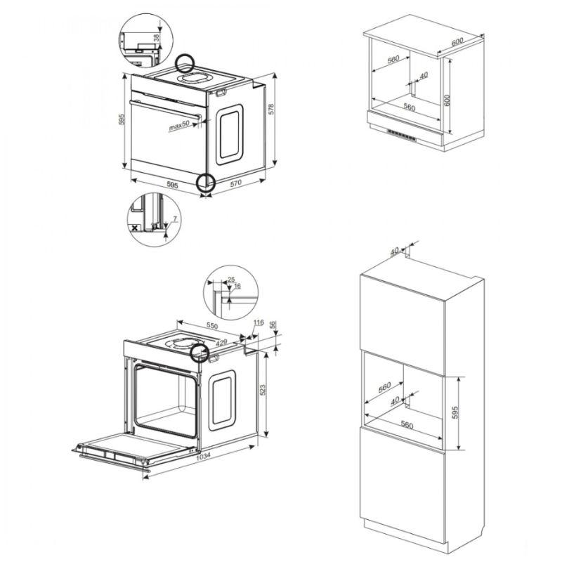 Amica ugradna rerna ED97632BA+X TYPE
