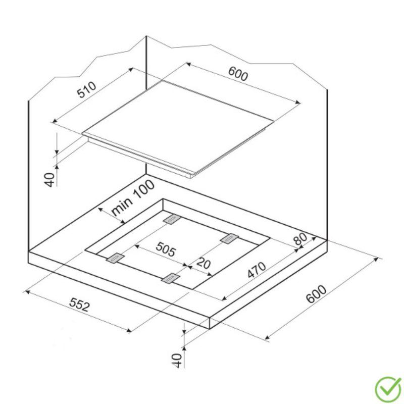 Amica Ugradna gasna ploča PG64113SR
