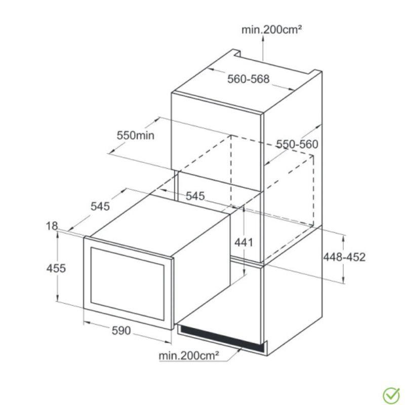 Amica WCB1K54B24.1 vinska vitrina 24 boce
