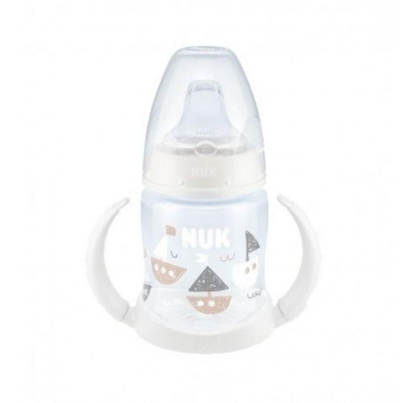 NUK plastična šolja za učenje sa siskom, ručkama i indikatorom temperature 150 ml (6-18 meseci)