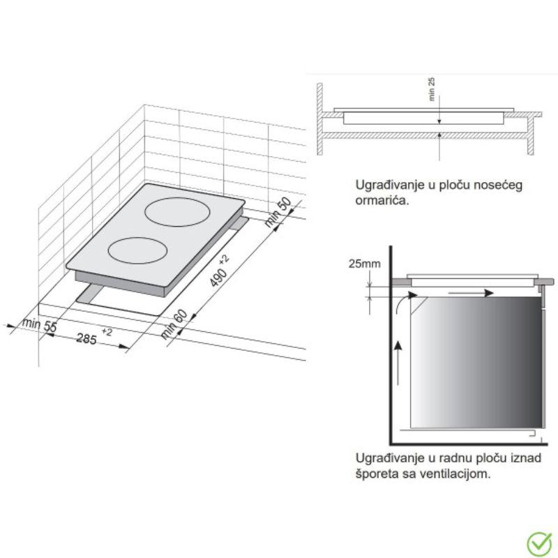 Amica ugradna plinska ploča PGD6101APR