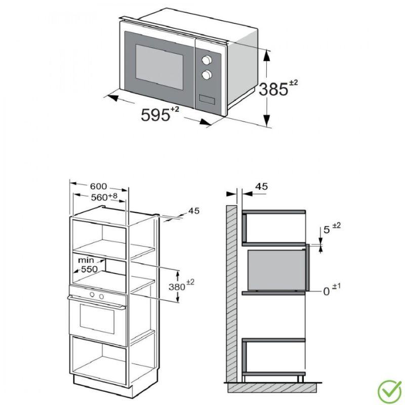 Amica ugradna mikrotalasna AMMB25E2SGW X-TYPE