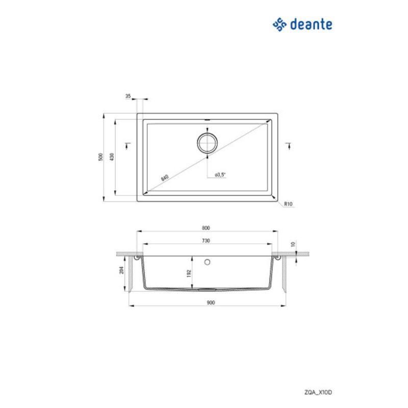 Deante Sudopera Corda Undermount 80/ANT ZQA T10D
