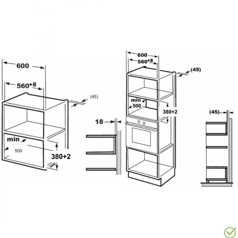 Amica ugradna mikrotalasna rerna AMMB25E2GI  X-TYPE