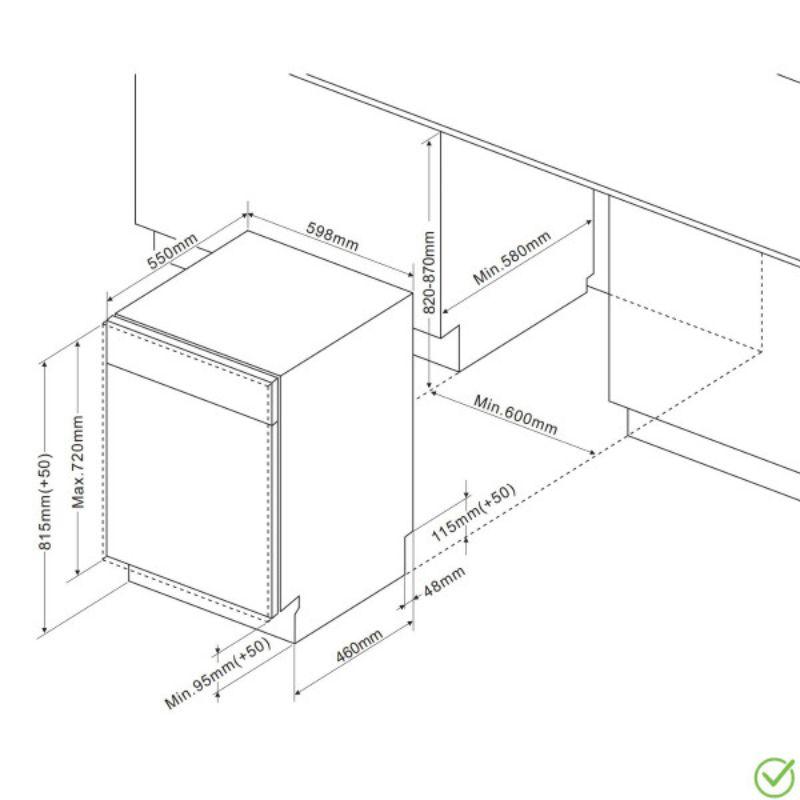 Amica MI647AD ugradna sudomašina 60 cm 14 kompleta sa SteamPower tehnologijom i automatskim otvaranjem vrata