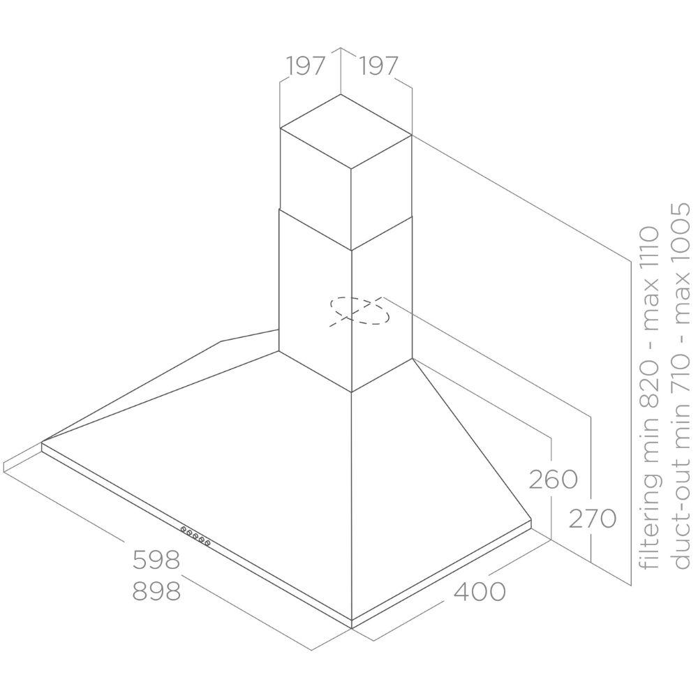 Aspirator 90 cm sa aluminijumskim filterima