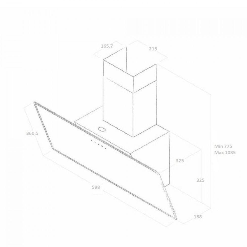 Aspirator STILL BL/A/60 crni stakleni zidni aspirator 60 cm Elica