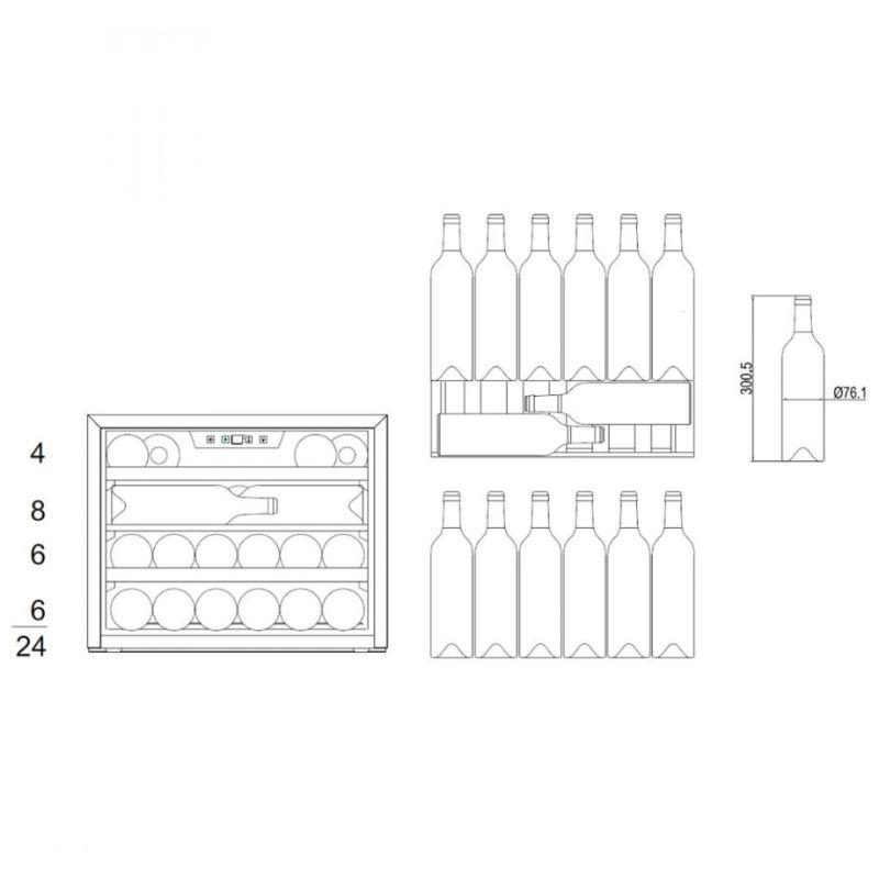 Amica WCB1K54B24.1 vinska vitrina 24 boce