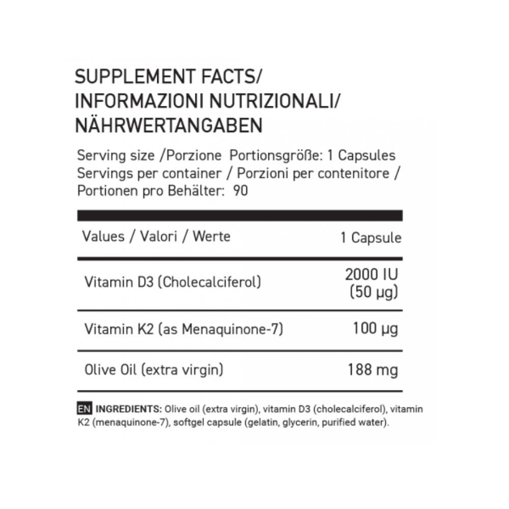 Basic Supplements vitamin D3 i K2 u uljanim kapsulama za kosti i srce