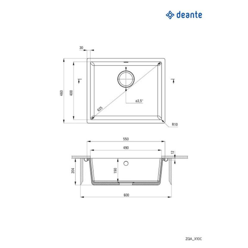 Deante Sudopera Corda Undermount 55/WH ZQA A10C
