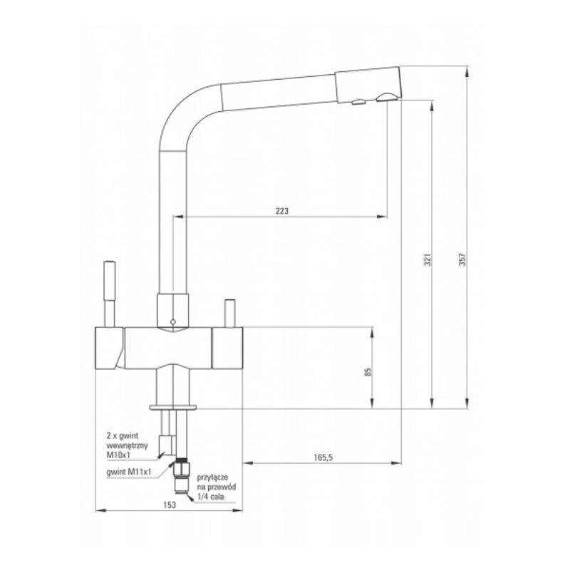 Deante BCH 065M slavina za filtriranu vodu hrom visoki pritisak sa keramičkim mešačem