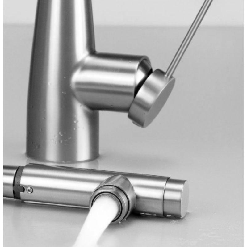 Deante Eridan BRE F75M slavina brušeni inox sa tuš glavom na izvlačenje i priključkom za filtriranu vodu